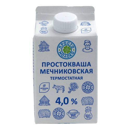Простокваша Просто молоко Мечниковская 4% БЗМЖ 450 мл