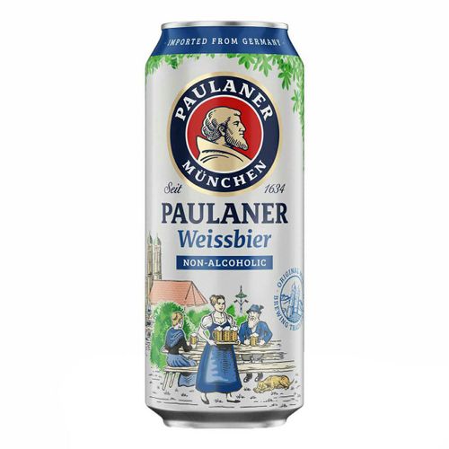 Безалкогольное пиво Paulaner Hefe-Weissbier светлое безалкогольное 500 мл