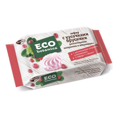 Зефир Eco Botanica с кусочками брусники, растительным экстрактом и витаминами 250 г