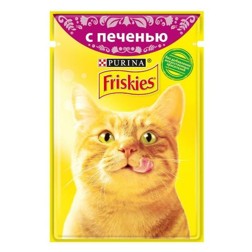 Влажный корм Friskies для взрослых кошек с печенью в подливе 85 г