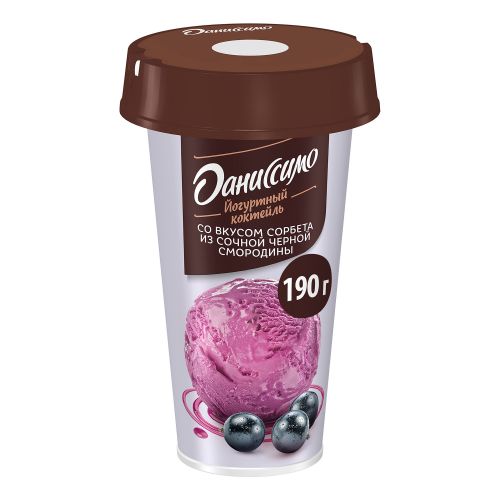 Йогурт питьевой Даниссимо сорбет из черной смородины 2,7% БЗМЖ 190 мл