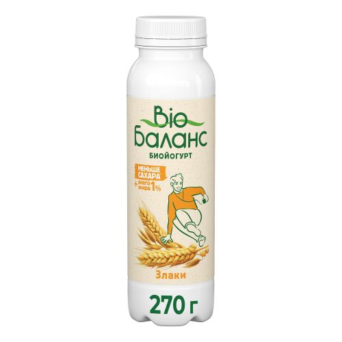 Йогурт питьевой Bio Баланс злаки 1% БЗМЖ 270 мл