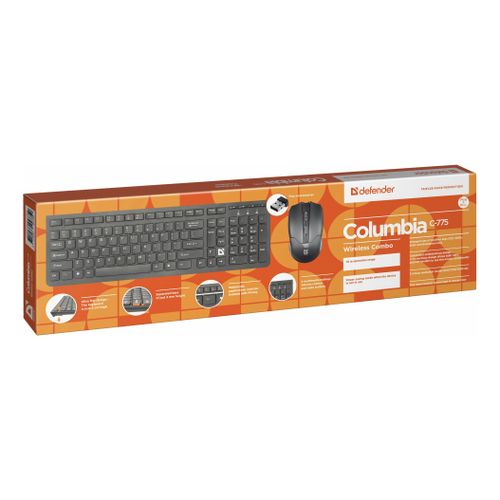 Комплект клавиатура и мышь Defender Columbia C-775 USB черный