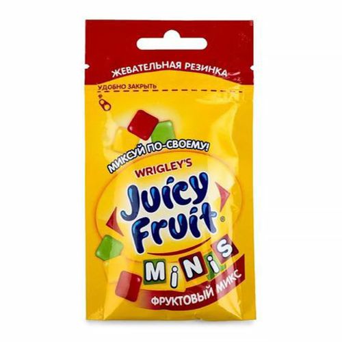 Жевательная резинка Juicy Fruit Minis Фруктовый микс без сахара 13,8 г