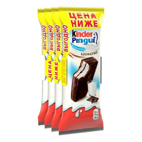 Пирожное Kinder Pingui бисквитное шоколад СЗМЖ 30 г х 4 шт