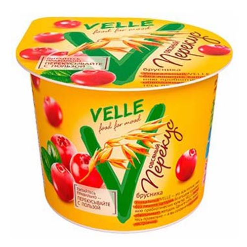 Продукт овсяный Velle ферментированный с брусникой 1% 140 г