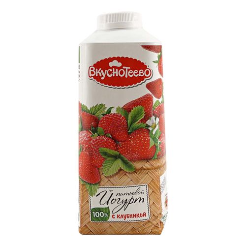 Йогурт питьевой Вкуснотеево клубника 1,5% БЗМЖ 750 г