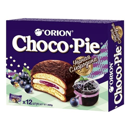 Пирожное Orion Choco Pie черная смородина 360 г