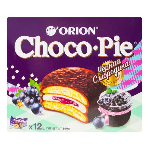 Пирожное Orion Choco Pie черная смородина 360 г