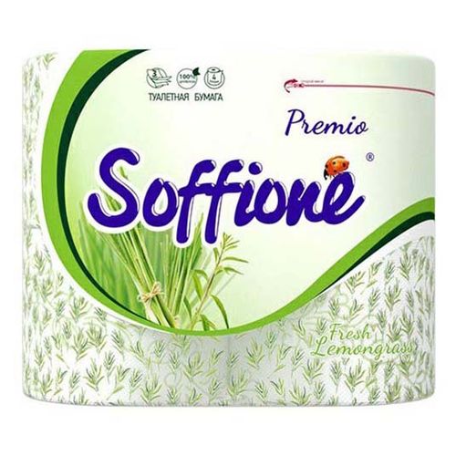 Туалетная бумага Soffione Premio Fresh Lemongrass 3 слоя 4 рулона