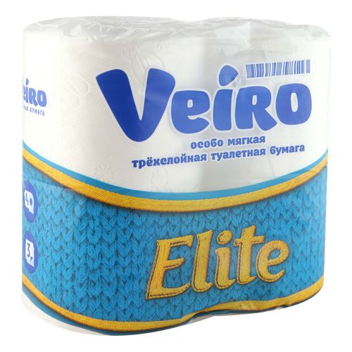 Туалетная бумага Veiro Elite 3 слоя 4 рулона