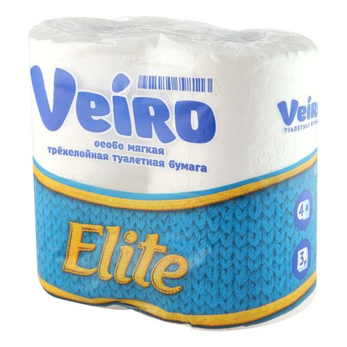 Туалетная бумага Veiro Elite 3 слоя 4 рулона