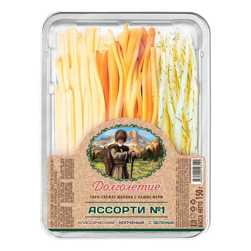 Сыр рассольный Долголетие Чечил спагетти 45% БЗМЖ 150 г