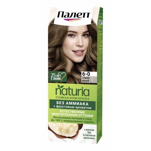 Крем-краска для волос Palette Naturia 6.0 Темно-русый 110 мл - купить с ...