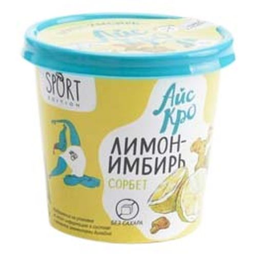 Десерт замороженный Icecro Сорбет лимон-имбирь с л-карнитином БЗМЖ 75 г