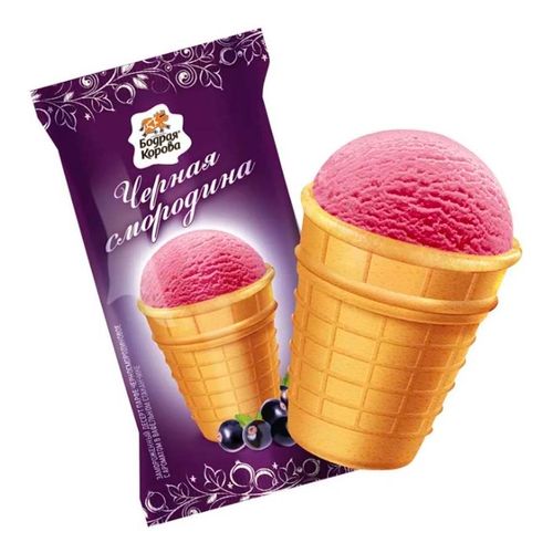 Мороженое фруктовое Бодрая Корова Черная смородина БЗМЖ 80 г