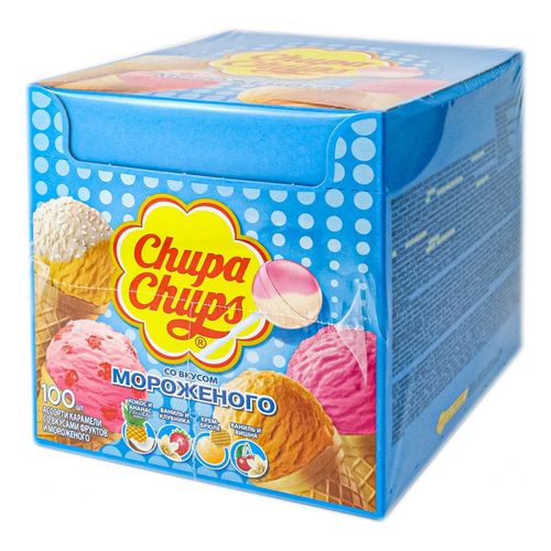 Карамель Chupa Chups со вкусом мороженого 12 г х 100 шт