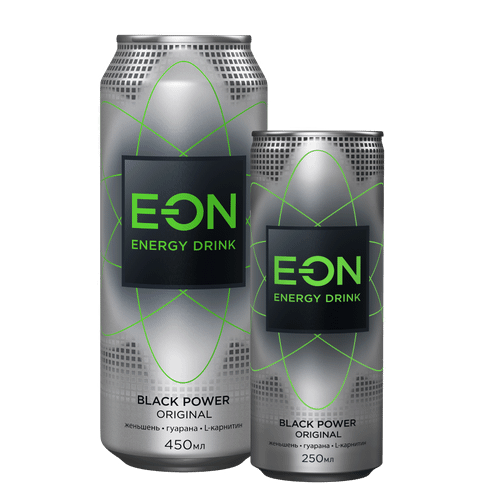 Энергетический напиток E-On Black Power безалкогольный 450 мл