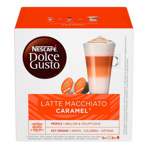 Кофе Nescafe Dolce Gusto Латте Макиато со вкусом карамели в капсулах Кофе 5 г х 8 шт + Молоко 13,2 г х 8 шт