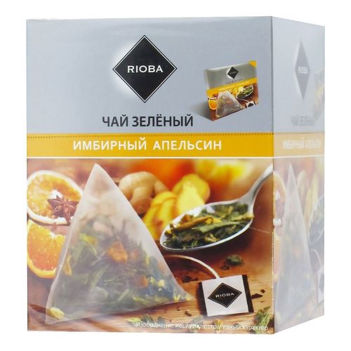 Чай зеленый Rioba Имбирный апельсин в пирамидках 2 г х 20 шт