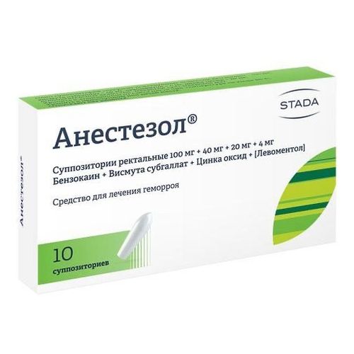 Анестезол свечи 100 мг + 40 мг + 4 мг + 20 мг 10 шт - купить с ...