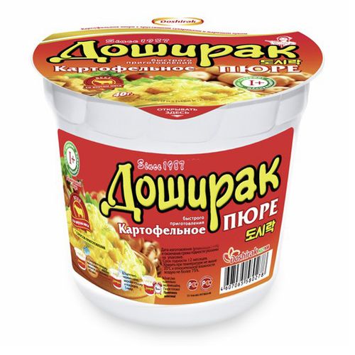 Картофельное пюре Доширак со вкусом мяса 40 г x 24 шт - купить с ...