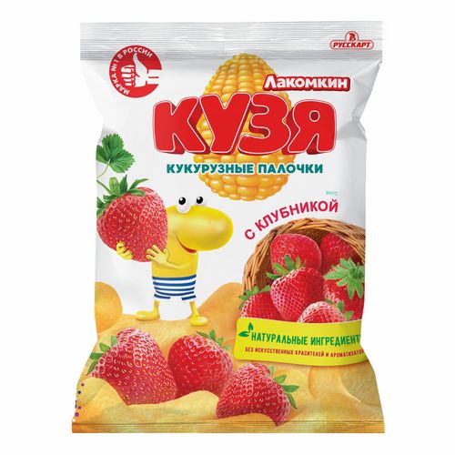 Кукурузные палочки Кузя Лакомкин клубника 50 г - купить с самовывозом в ...