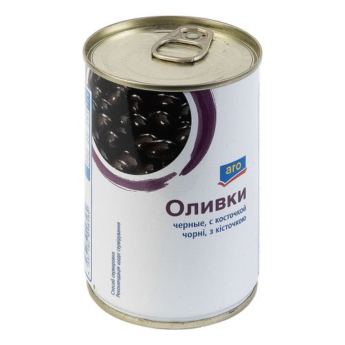 Оливки ARO черные с косточкой 300 г