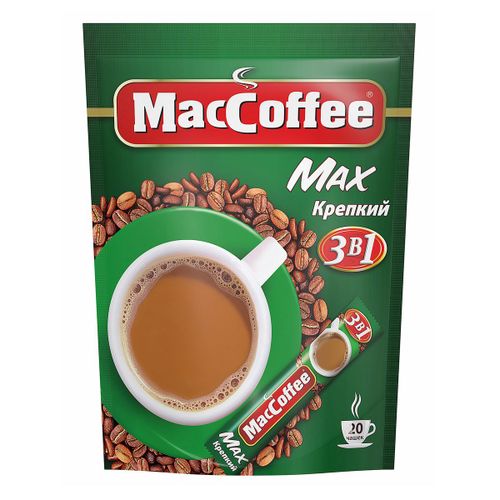 Кофейный напиток MacCoffee Max Крепкий 3 в 1 растворимый 16 г х 20 шт
