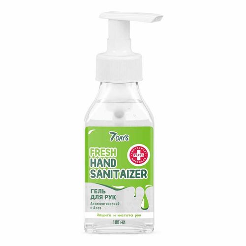 Гель для рук 7 Days Fresh Hands Sanitizer антисептический с алоэ 100 мл