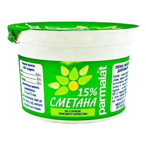 Сметана Parmalat 15% БЗМЖ 200 г