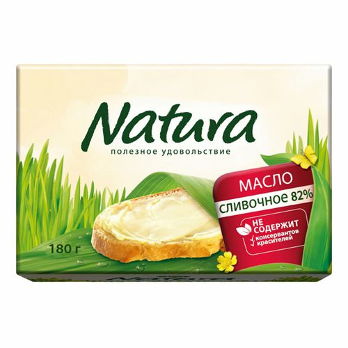Сливочное масло несоленое Natura 82% 180 г