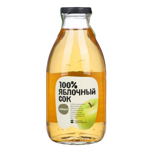 Сок Zdravo яблочный прямого отжима 750 мл