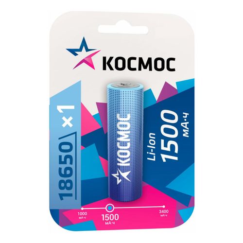 Аккумулятор Космос Li-ion 18650 1800 мАч - купить с самовывозом в ...