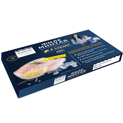 Рыбные порции Nordeco из филе минтая замороженные 400 г