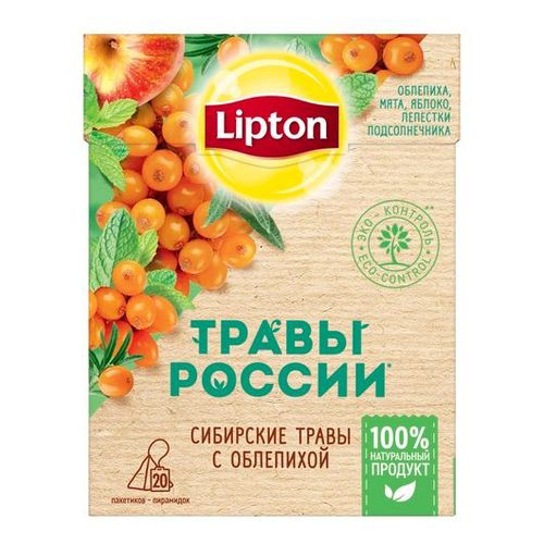 Травяной чай Lipton Травы России с облепихой в пирамидках 2 г х 20 шт