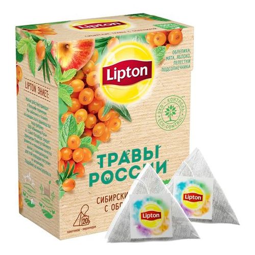 Травяной чай Lipton Травы России с облепихой в пирамидках 2 г х 20 шт