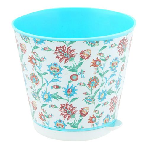 Горшок для цветов InGreen Крит D 12 см с декором Boho голубой
