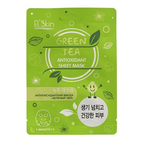 Тканевая маска для лица El'Skin Зеленый чай антиоксидантная 15 мл