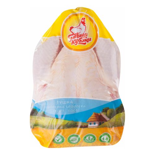 Тушка цыпленка-бройлера Птица Кубани с кожей потрошеная охлажденная ~1,5 кг