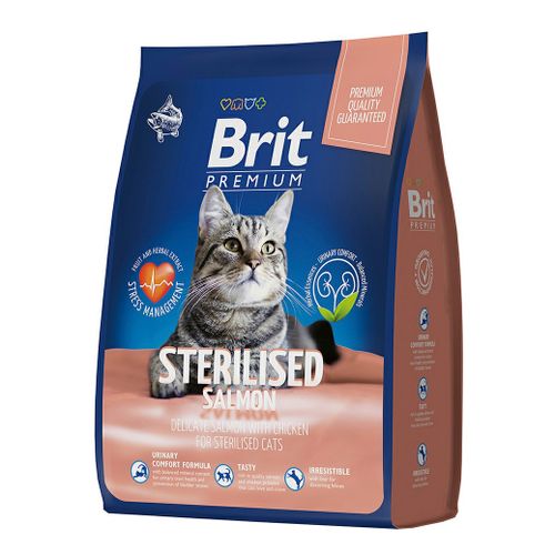 Сухой корм Brit Premium с лососем-курицей-печенью для стерилизованных кошек 300 г