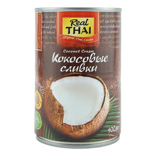 Растительный аналог сливок Real Thai кокосовый для взбивания 95% 400 мл