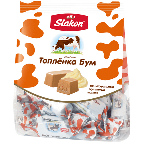 Конфеты Slakon Laurel Топленка бум с молочным корпусом 250 г