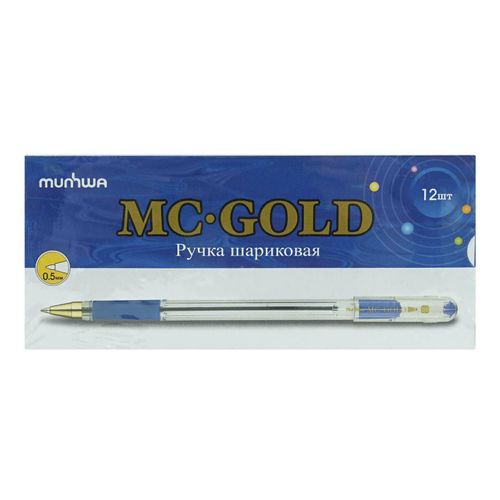 Ручки шариковые MunHwa Gold синие 12 шт