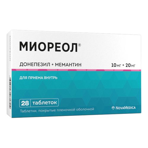 Миореол таблетки 10 мг + 20 мг 28 шт -  с доставкой на дом в .