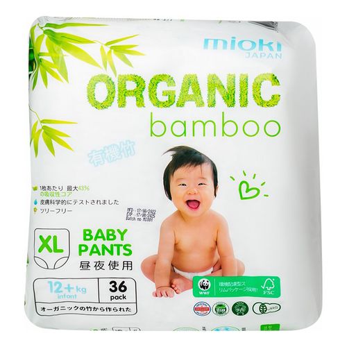 Подгузники-трусики Mioki Organic bamboo XL (12+ кг) 36 шт - купить с  доставкой на дом в СберМаркет