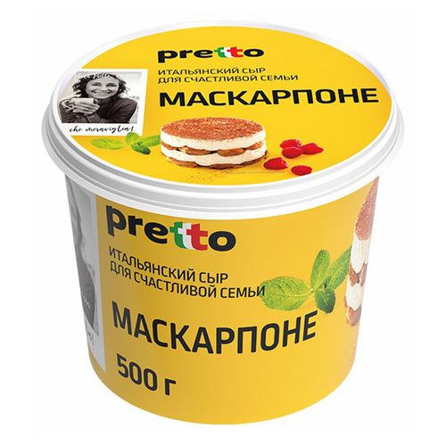 Сыр мягкий Pretto Маскарпоне 80% БЗМЖ 500 г