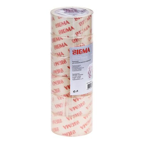 Клейкие ленты упаковочные Sigma 66 м х 48 мм кристальные 6 шт