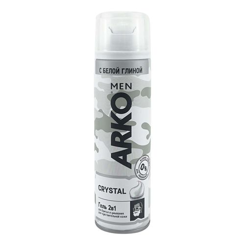 Гель для бритья Arko Men Crystal 2 в 1 восстанавливающий мужской 200 мл