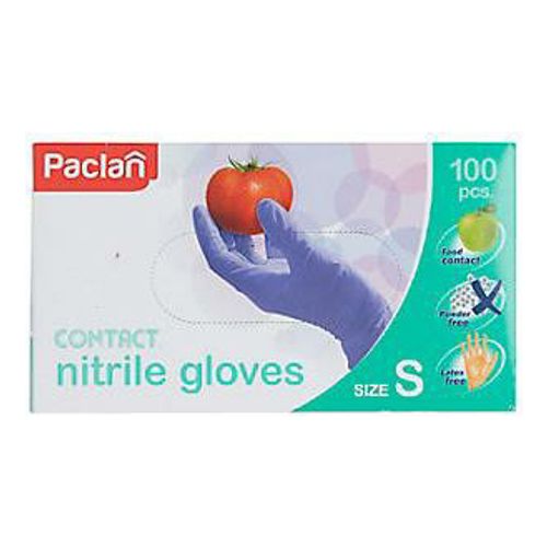 Перчатки Paclan хозяйственные нитриловые 50 пар 100 шт размер S